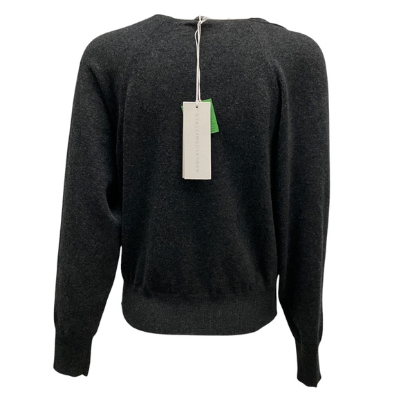 STELLA MCCARTNEY 2024 DARK GREY MELANGE CHAIN EMBELLISHED JUMPER - Picture 3 of 6